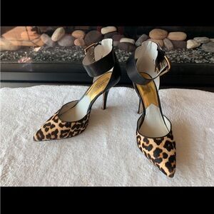 Michael Kors Leopard Print Ankle Strap Heels – Size 9